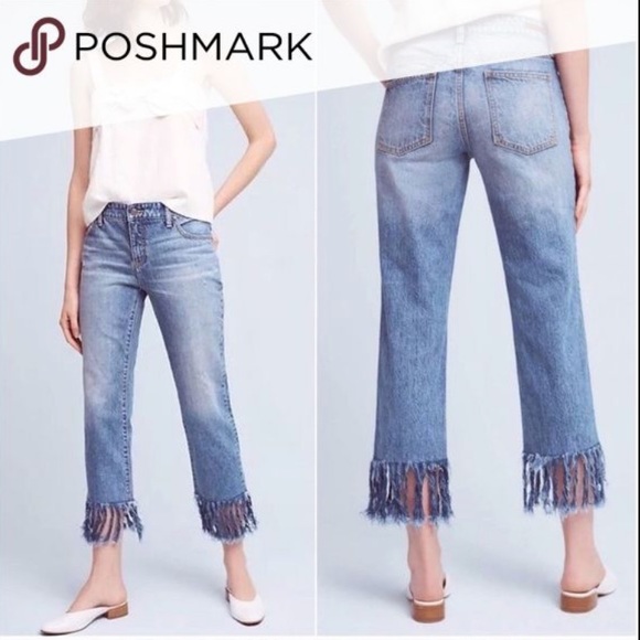 Anthro Pilcro and the Letterpress Hyphen Fringe Jeans - Picture 1 of 5